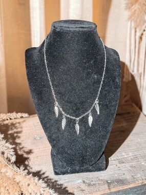 Silver Feather Charm Necklace